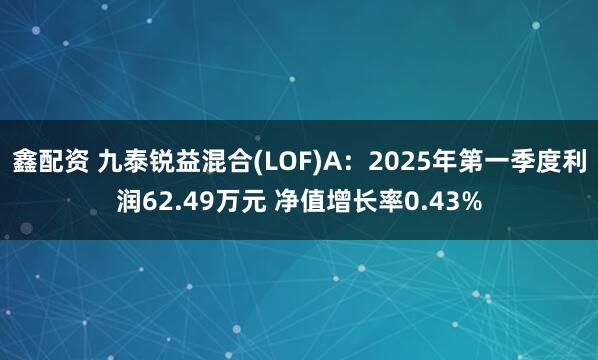 鑫配资 九泰锐益混合(LOF)A：2025年第一季度利润62.49万元 净值增长率0.43%