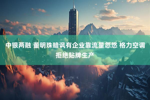 中银两融 董明珠暗讽有企业靠流量忽悠 格力空调拒绝贴牌生产