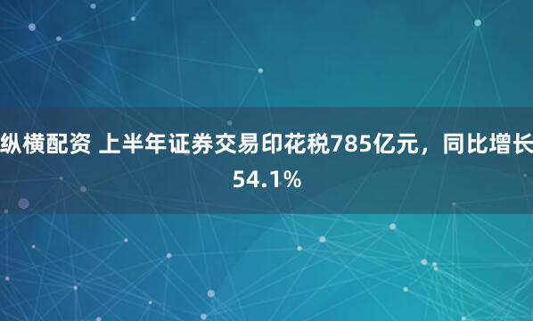 纵横配资 上半年证券交易印花税785亿元，同比增长54.1%